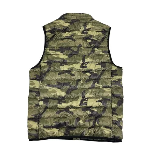 Club Room Mens Camo Quilted Packable Puffer Vest Jacket Green S - Picture 3 of 5